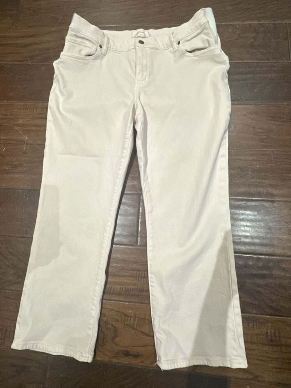 Hatch Maternity White Denim Cropped Jeans Size 33